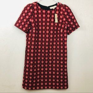 LOFT Dark Floral Brocade Short Sleeve Dress NWT